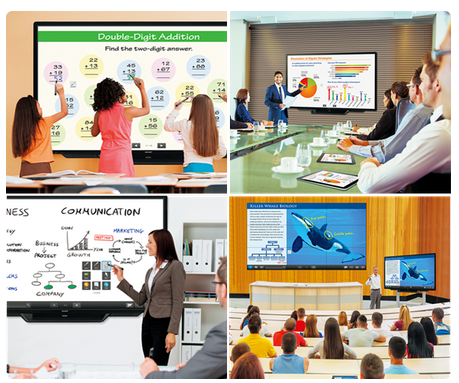 AQUOS BOARD interactive display in office and classroom settings